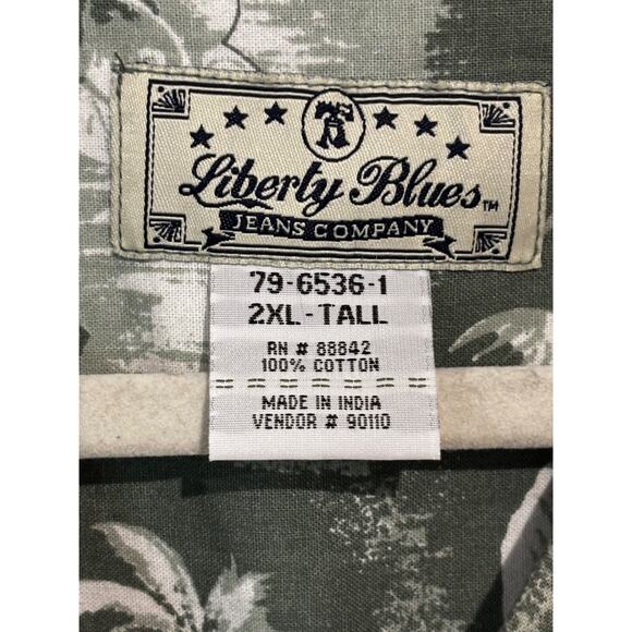 Liberty Blues mens 2X T Hawaiian Shirt Cotton Short Sleeve Cotton Beach Travel - Picture 3 of 7